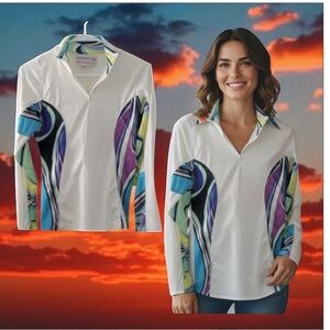 Rossignol Emilio Pucci Cream  Vibrant Lining Base Layer Quarter Zip